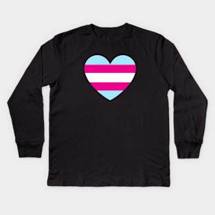 LGBT | Transgender Pride Flag Heart Kids Long Sleeve T-Shirt